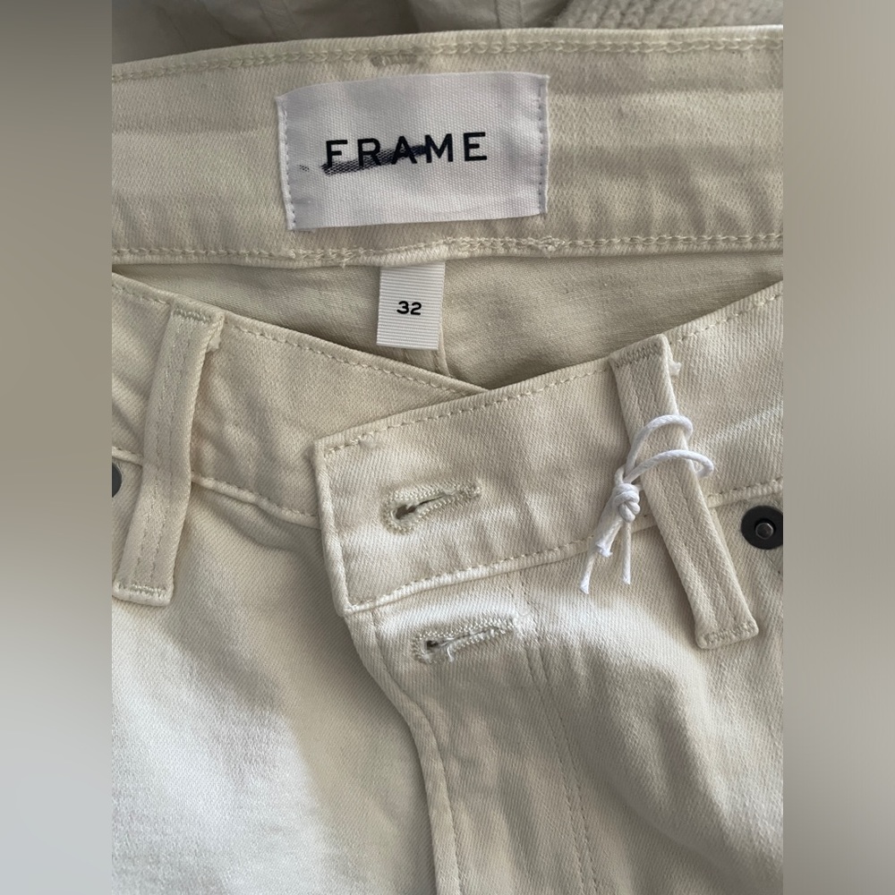 Frame denim Ali high rise cigarette pants in vintage white size 32 - Picture 6 of 11